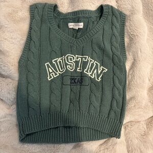 Austin Kids Cable Knit Vest - Green